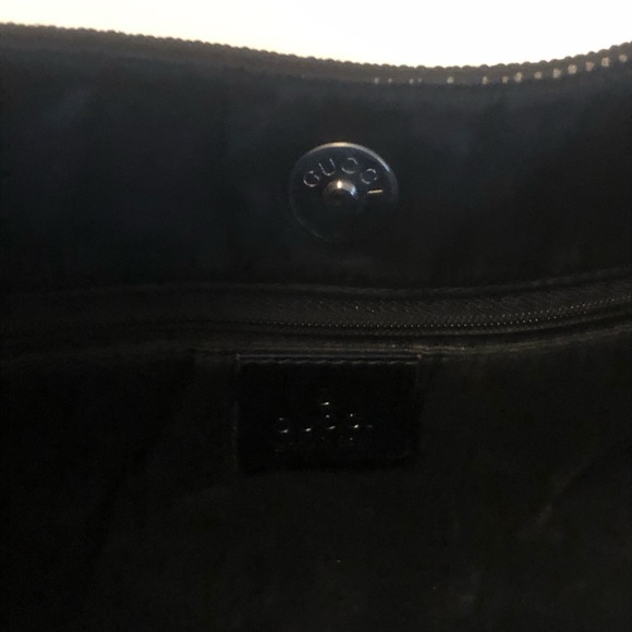 GUCCI Hand Bag Canvas Silver Handle Black Bag 001 3298 002122 Authentic Designer - Picture 6 of 14